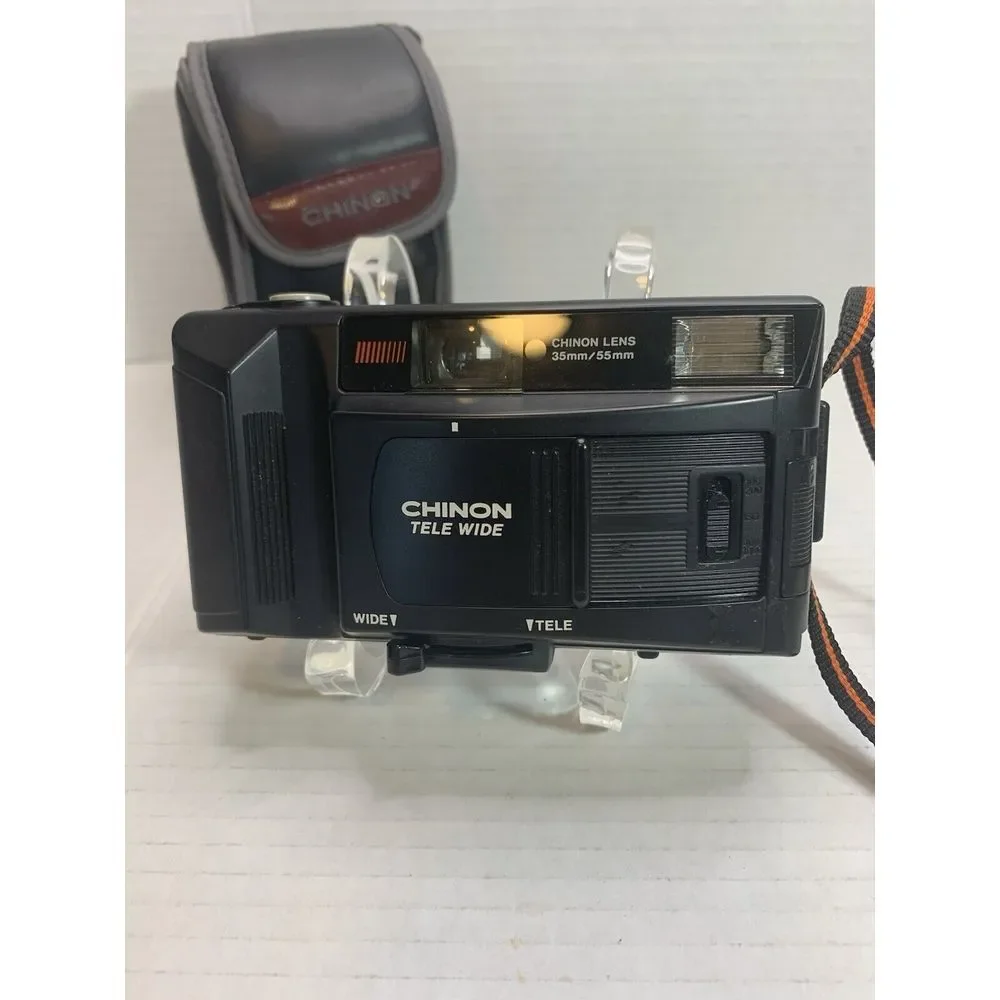 Vintage Chinon Tele Wide 35FX-Tm 35m/55mm Lens‎ Film Camera Motorized -Tested